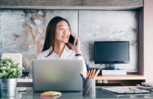 women talking on phone